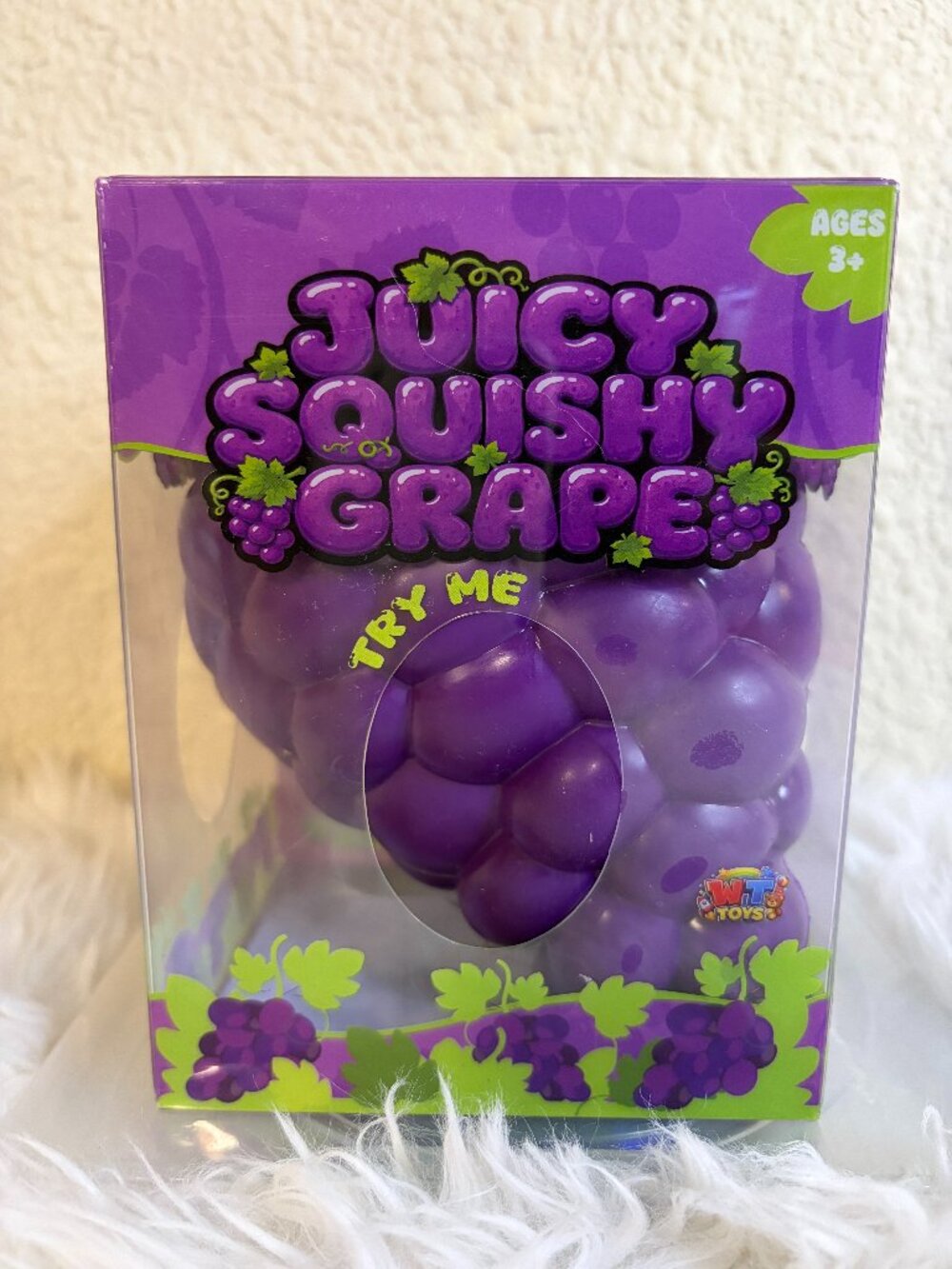 WT Toys Juicy Squishy Grape Jumbo Purple Squeeze Sensory Fidget Toy NIB